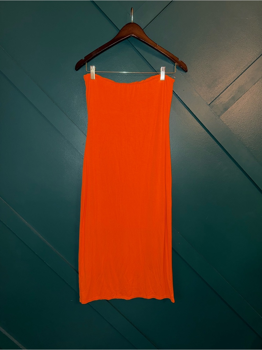 See You Monday Bright Orange Maxi Skirt Strapless Convertible Bodycon Dress